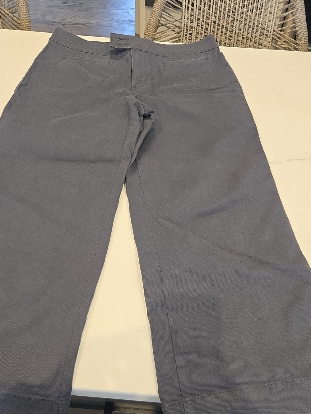 LOFT Wide-Leg Pants in Slate Gray-Blue
